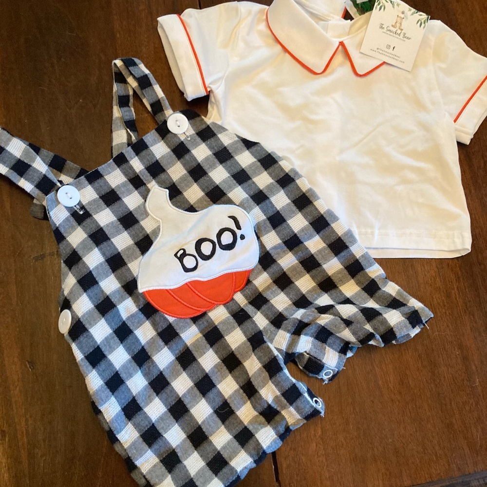 NWT Halloween Smocked Bear 9 months